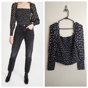 Reformation floral smocked pinto top boho